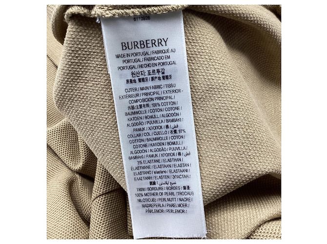Polo de algodón beige con logo bordado de Burberry - vista 6