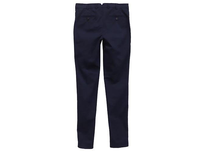 Pantaloni a gamba dritta in cotone blu navy Brunello Cucinelli - vista 2