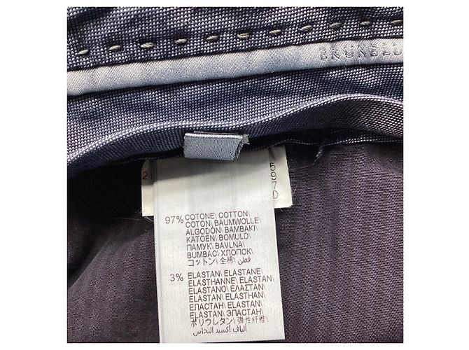 Pantaloni a gamba dritta in cotone blu navy Brunello Cucinelli - vista 5