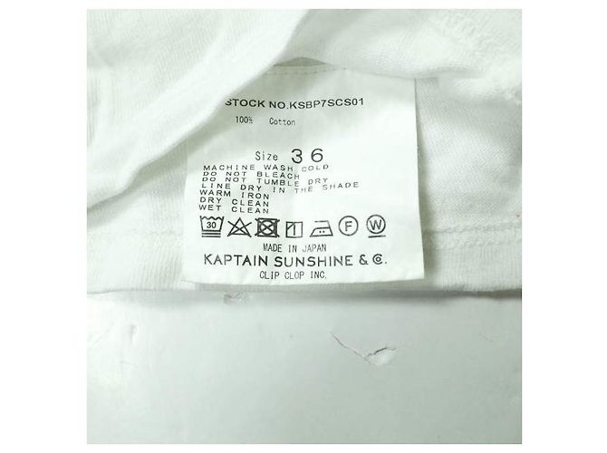 Autre Marque KAPTAIN SUNSHINE × BEAMS PLUS Camiseta de Manga Larga de Algodón West Coast Blanco - vista 9