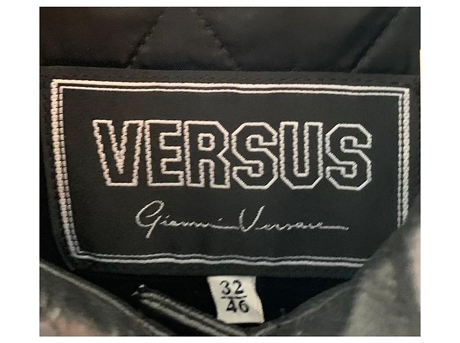 Versus Versace Abrigo de cuero negro Versus Gianni Versace - vista 4
