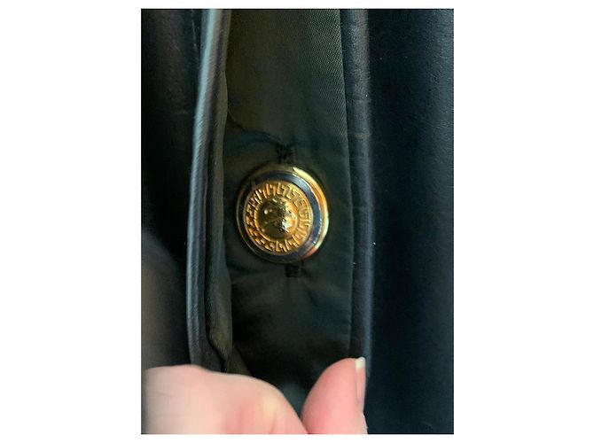 Versus Versace Abrigo de cuero negro Versus Gianni Versace - vista 7