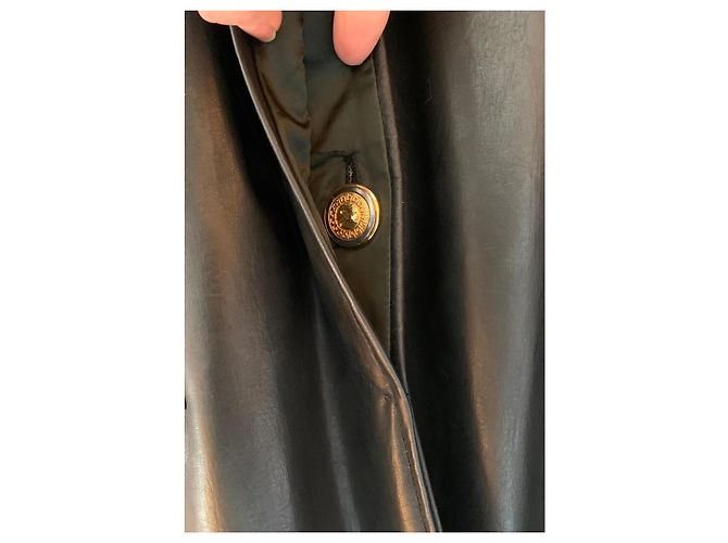 Versus Versace Abrigo de cuero negro Versus Gianni Versace - vista 8