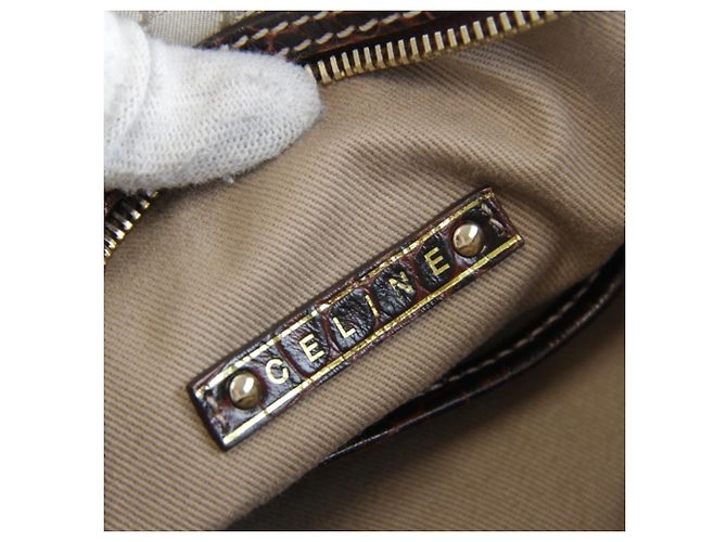 Céline Borsa Boston in tela beige Celine - vista 12