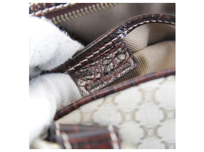 Céline Borsa Boston in tela beige Celine - vista 13