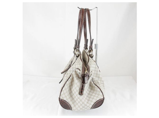 Céline Borsa Boston in tela beige Celine - vista 4