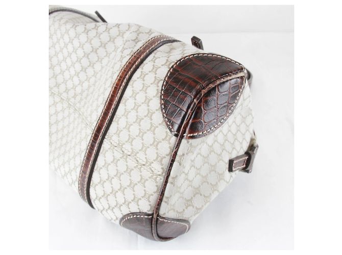Céline Borsa Boston in tela beige Celine - vista 5