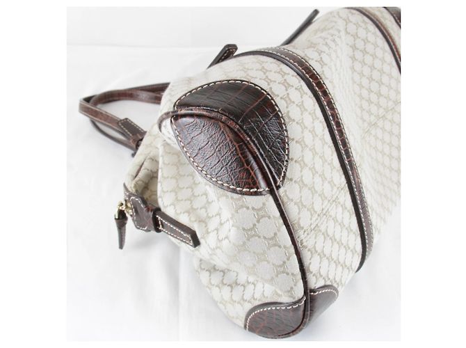 Céline Borsa Boston in tela beige Celine - vista 6