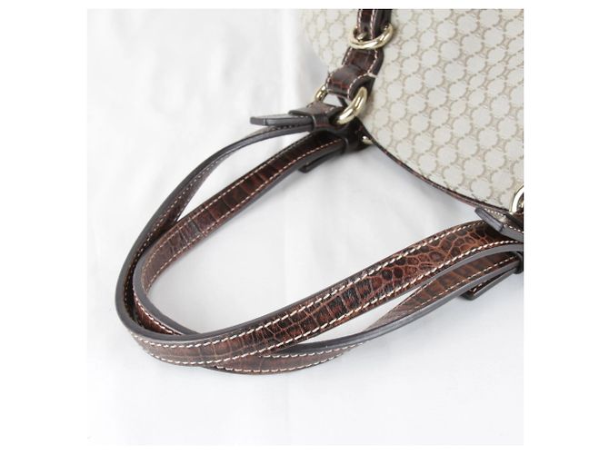 Céline Borsa Boston in tela beige Celine - vista 8