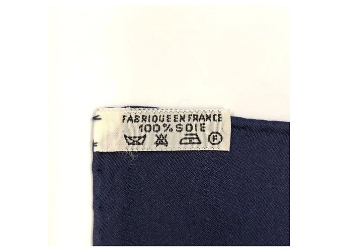 Silk In Hermès Carre 90 Eperon dor Schal Marineblau - Ansicht 5