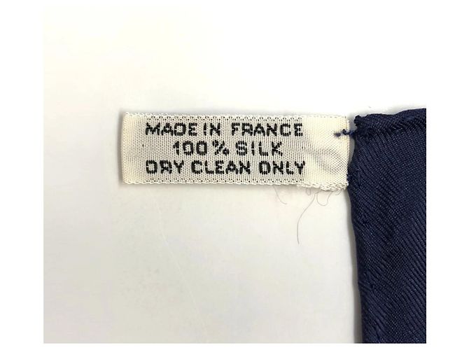 Silk In Hermès Carre 90 Eperon dor Schal Marineblau - Ansicht 6