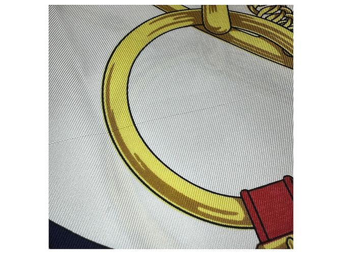 Silk In Hermès Carre 90 Eperon dor Schal Marineblau - Ansicht 7