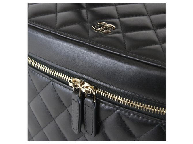 Borsa Vanity in Agnello Nero Chanel - vista 10