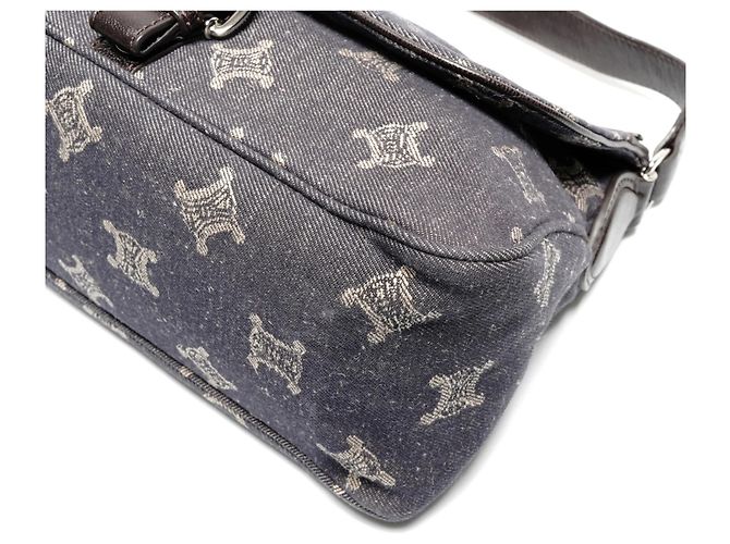 Céline Bolso de Hombro de Denim Macadam de Celine Azul marino - vista 6