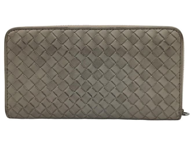 Graue Leder Langbörse von Bottega Veneta Braun - Ansicht 3