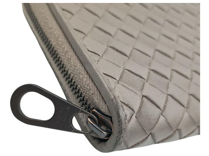 Graue Leder Langbörse von Bottega Veneta Braun - Ansicht 6