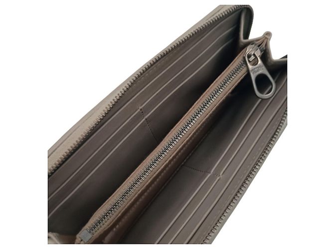 Graue Leder Langbörse von Bottega Veneta Braun - Ansicht 7