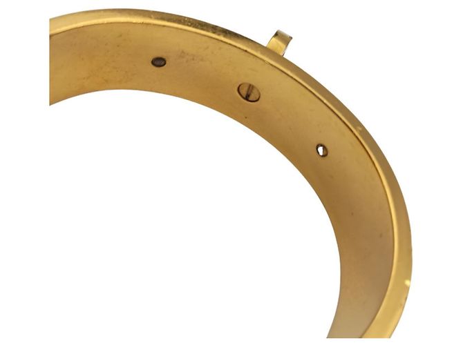 Pulsera Hermès Kelly Marrón Cuero y Oro Castaño Dorado - vista 6