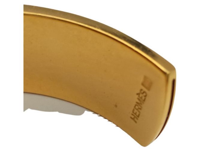 Pulsera Hermès Kelly Marrón Cuero y Oro Castaño Dorado - vista 7