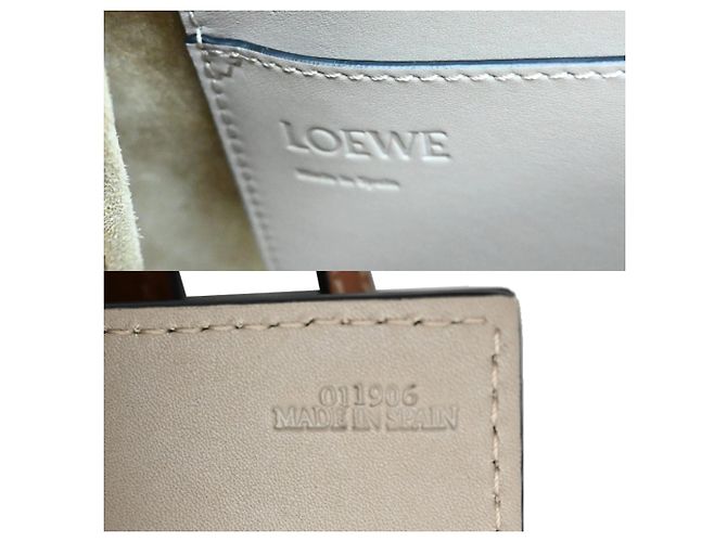 Borsa a spalla in pelle Loewe Lazo per donna Beige Grigio - vista 8
