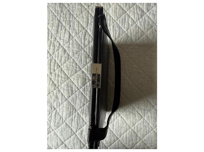 Autre Marque Sac à main vintage en cuir texturé noir - vue 4