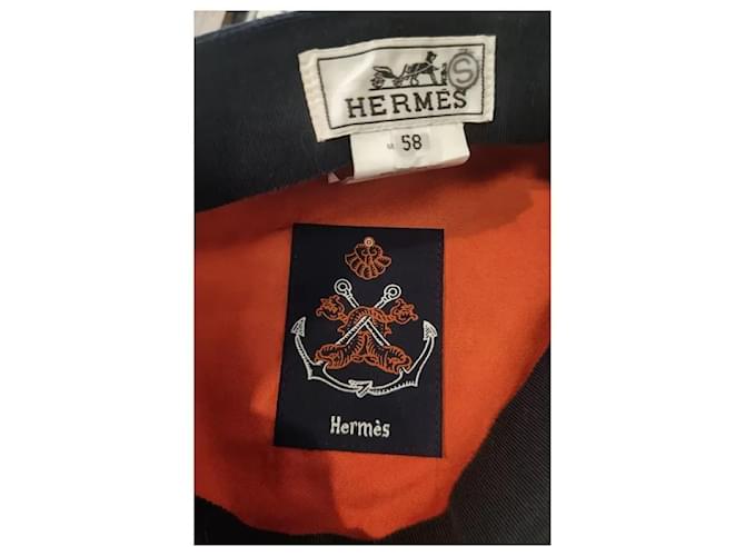 Cappellino Hermès Cabourg blu navy cotone - vista 5
