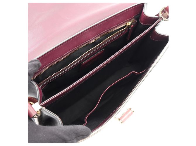 Bulgari Borsa a Spalla in Pelle Bvlgari Marrone Bordò - vista 3