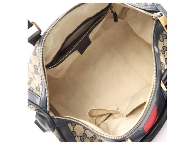 Gucci GG Canvas 2-Wege-Handtasche Rot Beige Marineblau - Ansicht 3
