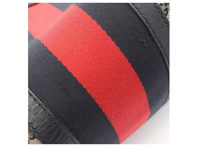 Gucci GG Canvas 2-Wege-Handtasche Rot Beige Marineblau - Ansicht 7