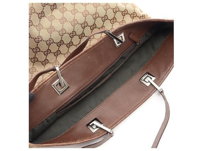 Gucci GG Canvas Tragetasche Braun Beige - Ansicht 5