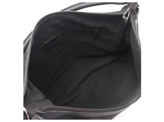 Borsa a Spalla Gucci GG in Nylon e Pelle Nera Nero - vista 3