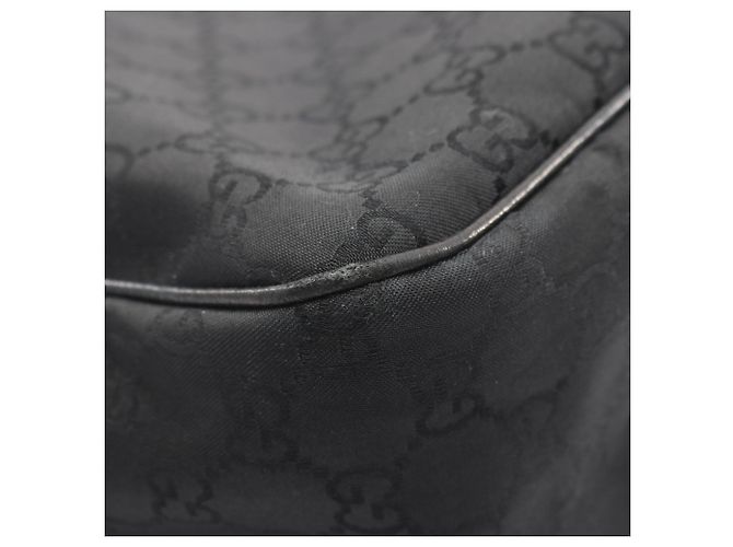 Borsa a Spalla Gucci GG in Nylon e Pelle Nera Nero - vista 7