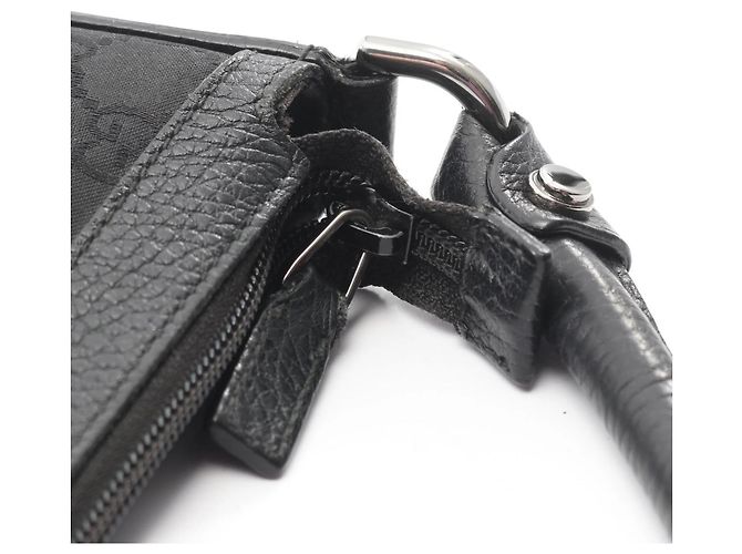 Borsa a Spalla Gucci GG in Nylon e Pelle Nera Nero - vista 9