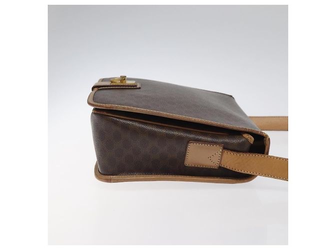 Céline Celine Vintage Macadam Canvas and Leather Marron - vue 3