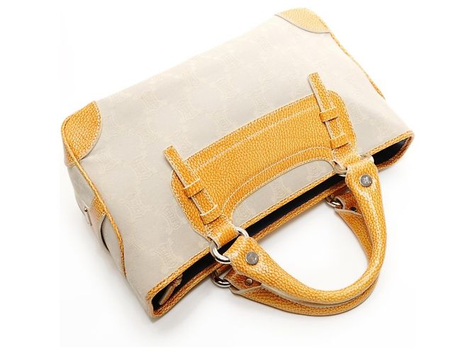 Céline Borsa a mano in tela Macadam Boogie di Celine Beige - vista 8