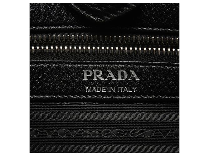 Borsa a spalla in pelle nera Prada Nero - vista 9