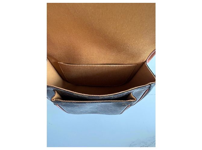 Borsa Céline Folco in tela Triomphe Marrone - vista 11