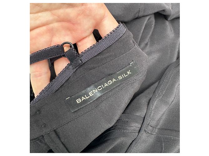 Balenciaga Slipkleid aus schwarzer Seide - Ansicht 4
