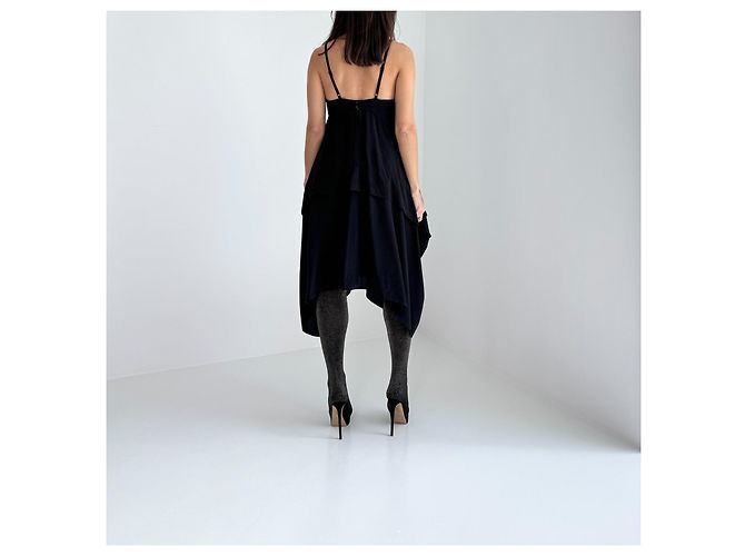 Balenciaga Slipkleid aus schwarzer Seide - Ansicht 5