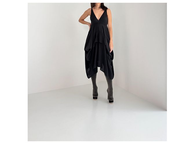 Balenciaga Slipkleid aus schwarzer Seide - Ansicht 6