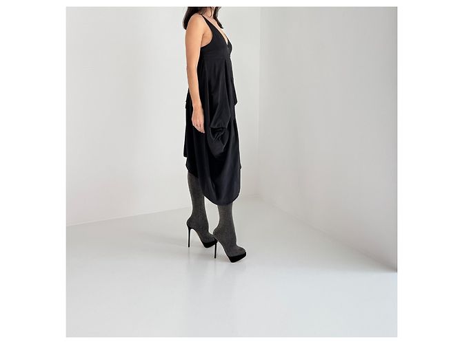 Balenciaga Slipkleid aus schwarzer Seide - Ansicht 9