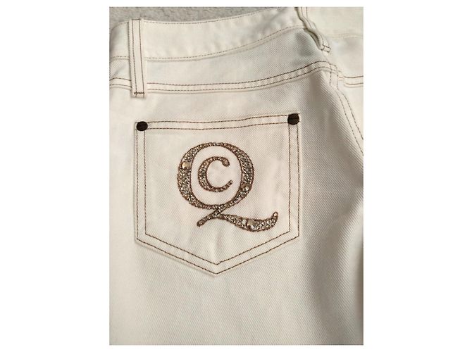 Vaqueros acampanados Alexander McQueen cristales Swarovski blancos - vista 7