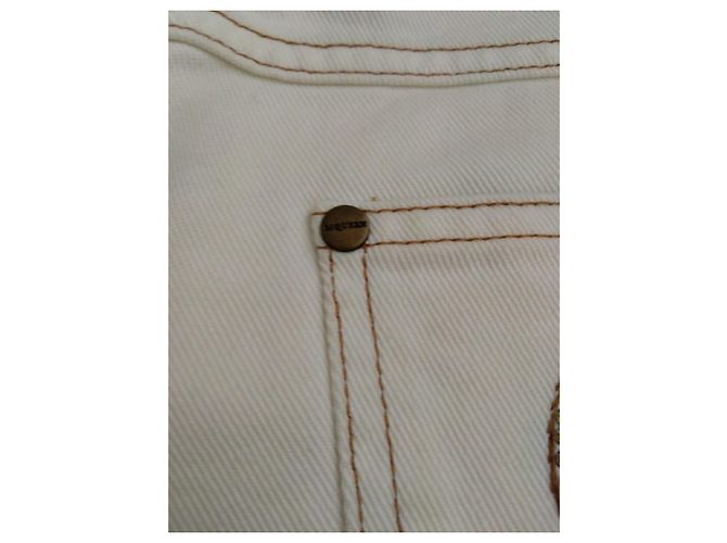 Vaqueros acampanados Alexander McQueen cristales Swarovski blancos - vista 8