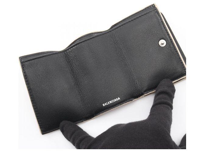 Billetera Mini Everyday Balenciaga Beige - vista 3