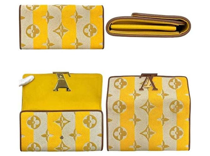 Louis Vuitton Bi-Fold Geldbörse Braun Beige Gelb - Ansicht 3