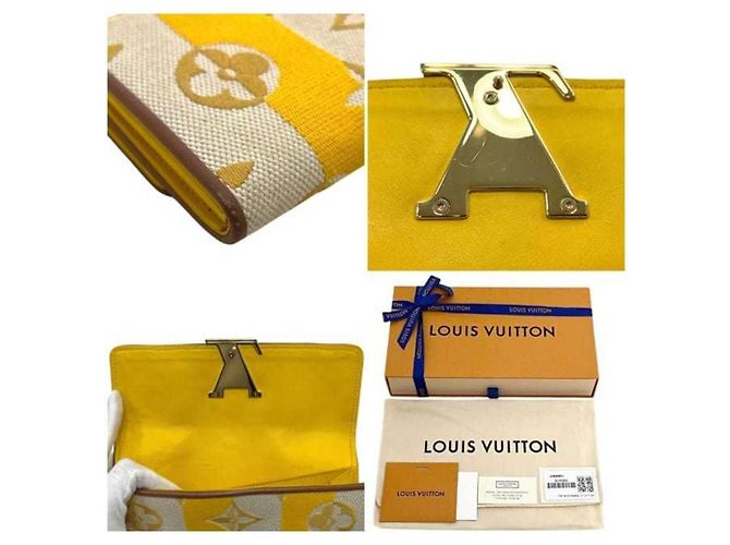 Louis Vuitton Bi-Fold Geldbörse Braun Beige Gelb - Ansicht 9