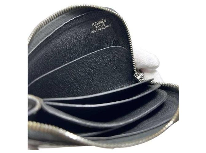 Portafoglio nero Hermès in pelle Box Calf - vista 7