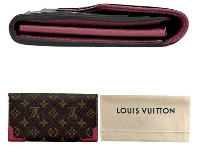 Billetera Larga Bi-Fold Louis Vuitton Castaño Rosa Monograma - vista 3