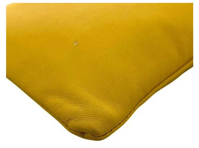 Borsa a spalla in pelle gialla Fendi Giallo - vista 10