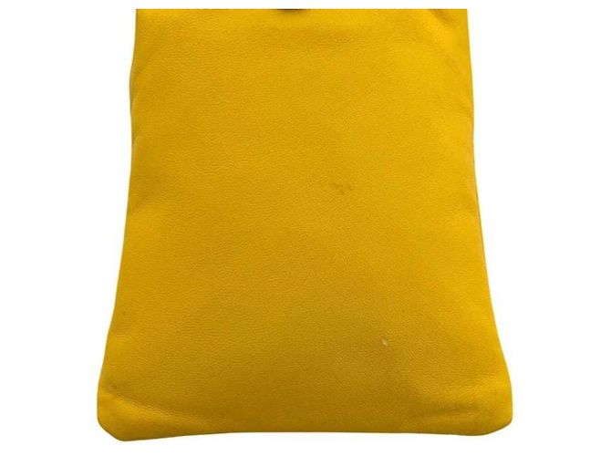Borsa a spalla in pelle gialla Fendi Giallo - vista 11